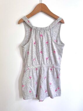 $6 💥🦩 Flamingo Cotton Jersey Jumpsuit Romper, Tank Top & Shorts, Gray & Pink